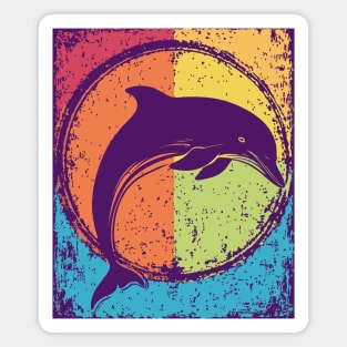 Artistic Dolphin Retro Pop Art | Sea Life Symbol Magnet